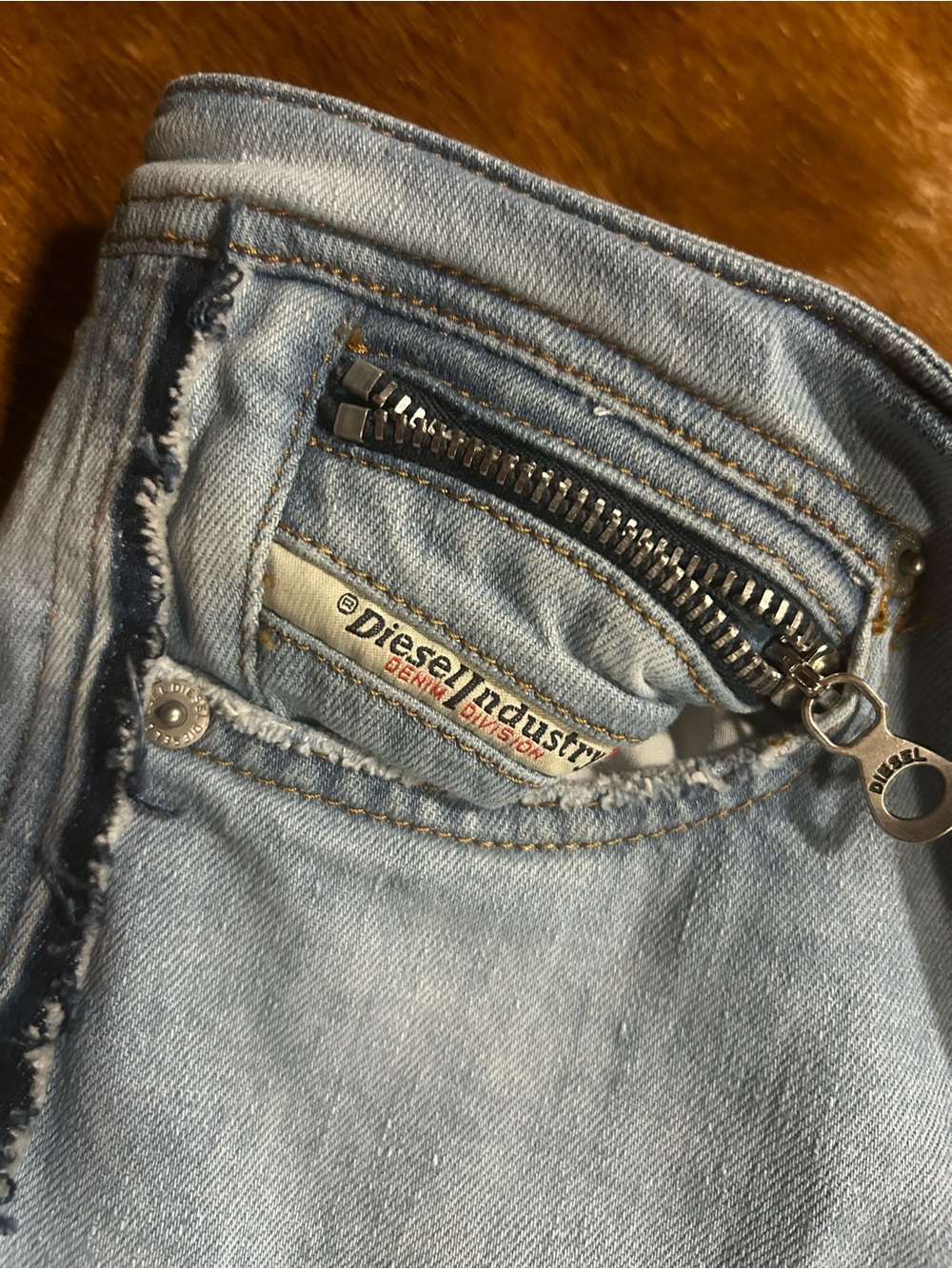 Diesel Light Blue Skinny Jeans with Zip Pocket
